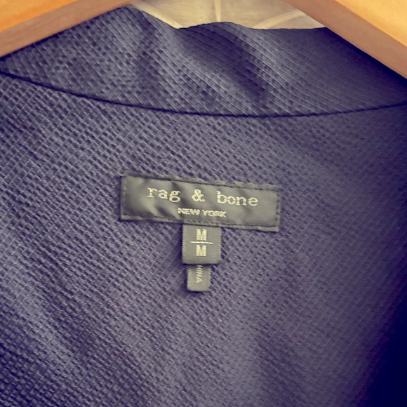 rag & bone | Dean Drape Front Blouse in Salute Navy | Sz M - Picture 7 of 7